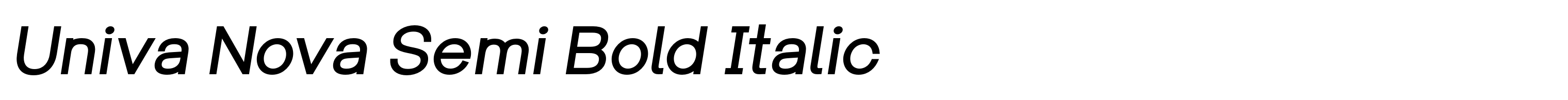 Univa Nova Semi Bold Italic